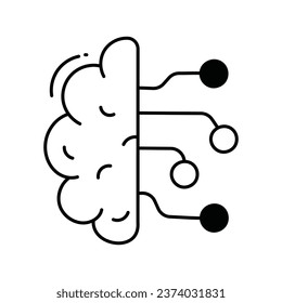 Artificial intelligence doodle Icon Design illustration. Science and Technology Symbol on White background EPS 10 File