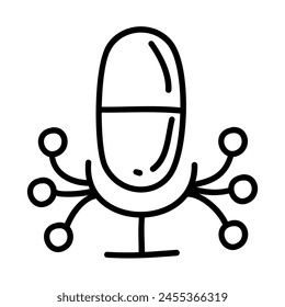 Artificial intelligence doodle icon sets