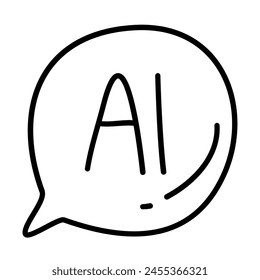Artificial intelligence doodle icon sets