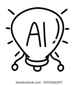 Artificial intelligence doodle icon sets