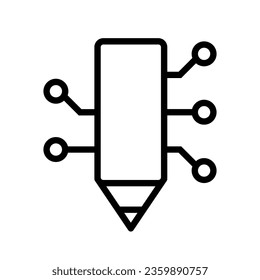 Artificial intelligence drawing icon. Vector. Isolated on white.