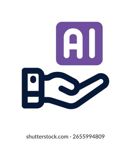 artificial intelligence duotone icon. Sleek and modern vector icon for websites, mobile apps, marketing materials, and corporate design. Fully scalable and ready to use.