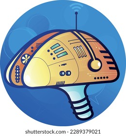 Artificial Intelligence. Electronic brain. fast response. high technology. Web