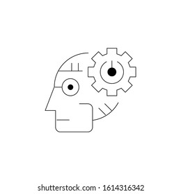 Artificial intelligence elements icon set