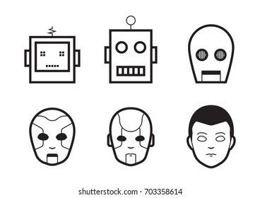 artificial intelligence ,evolution face concept