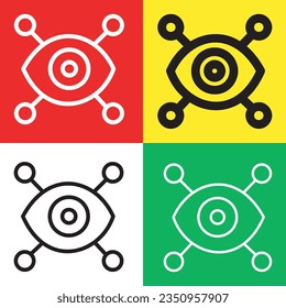 Artificial Intelligence eyeball icon. AI Vision concept Eye sign. Eye sign. AI eyeball vector icon from Artificial Intelligence collection. Outline style AI eyeball sign.
