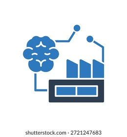 Icono de fábrica de inteligencia artificial - Icono de la industria inteligente