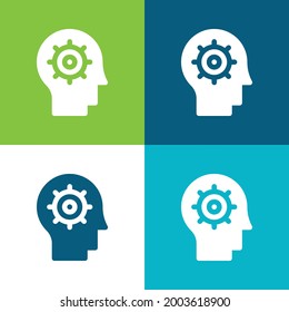 Artificial Intelligence Flat four color minimal icon set