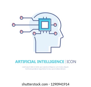 Artificial Intelligence Flat Icon