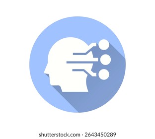 Artificial intelligence flat icon. Simple illustration with long shadow for graphic and web design.