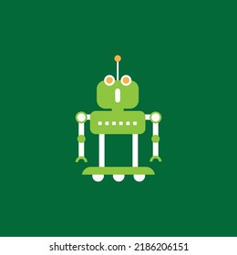 artificial intelligence Flat robot character