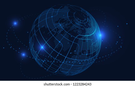 Artificial intelligence and future technology background, internet connection, science and technology background
