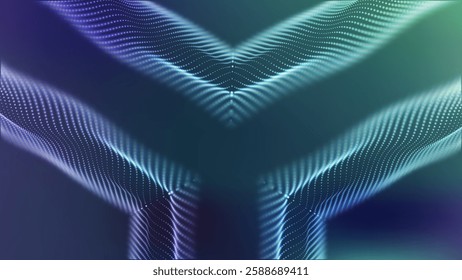 Artificial intelligence futuristic digital wave with glowing abstract data grid, machine learning visualization, neural network technology, and cyber innovation background