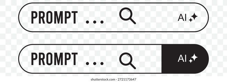 A inteligência artificial gera um conjunto de vetores de ícone. Símbolo de prompt de comando do AI
