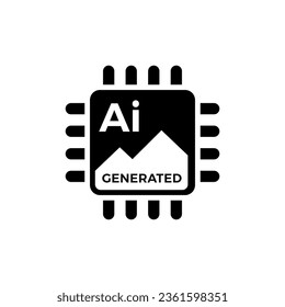 Artificial intelligence generated content. AI generated. Vector icon.