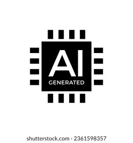 Artificial intelligence generated content. AI generated. Vector icon.