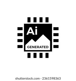 Artificial intelligence generated content. AI generated. Vector icon.