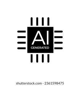 Artificial intelligence generated content. AI generated. Vector icon.