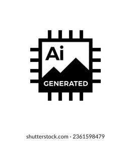 Artificial intelligence generated content. AI generated. Vector icon.