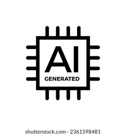 Artificial intelligence generated content. AI generated. Vector icon.