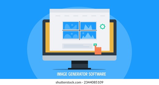 Artificial intelligence generating images. AI generative images. Generative AI generating images. Vector illustration background