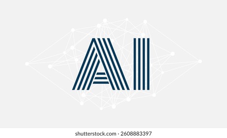 Artificial intelligence. Generative Model. Deep learning. Smart digital technology. AI vector illustration for science, web design, business. Triangle network pattern