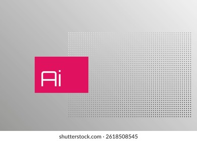 Artificial intelligence. Generative model. Deep learning. Smart digital technology. AI vector illustration for science, web design, business. Gray gradient dotted background