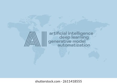 Artificial intelligence. Generative model. Smart digital technology. AI vector illustration for science, programming, presentation, design, business. Deep learning. Automatization