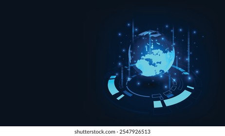 Red de conexión global de inteligencia artificial. Concepto de transformación de tecnología digital futurista. Fondo abstracto de la Tecnología.