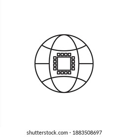 Artificial intelligence globe icon. Artificial intelligence icon design. Vector