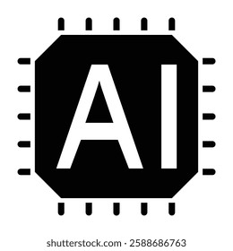 Artificial Intelligence Glyph Icon Design For Personal And Commercial Use