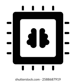 Artificial Intelligence Glyph Icon Design For Personal And Commercial Use