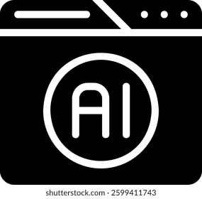 artificial intelligence glyph icon illustration vector