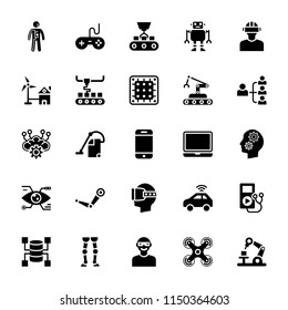 Artificial Intelligence Glyph Vector Icons 