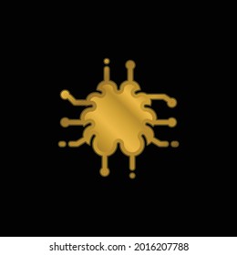 Icono metálico de la Inteligencia Artificial chapado en oro o vector de logotipo