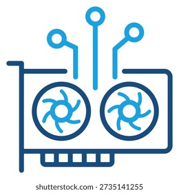Artificial Intelligence GPU Graphics Card Outline