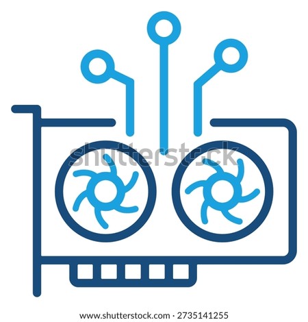 Artificial Intelligence GPU Graphics Card Outline