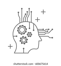 Artificial Intelligence Head Icon