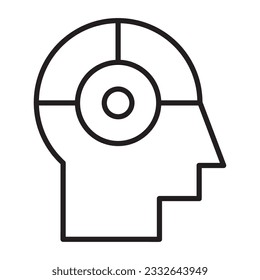 Artificial Intelligence Head Icon. Artificial Intelligence Head vector icon. Outline style Artificial Intelligence Robot Head icon.