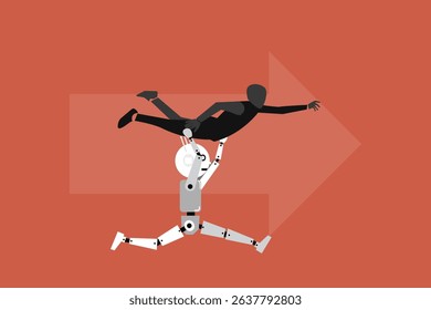 Artificial intelligence helping businessman make strategy and forecast. concept of support coworker, assistance, and partnership