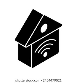 Artificial intelligence home isometric vector design, smart home icon