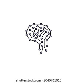 Artificial Intelligence human brain icon vector
