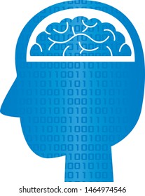 Artificial intelligence and human brain image illustration