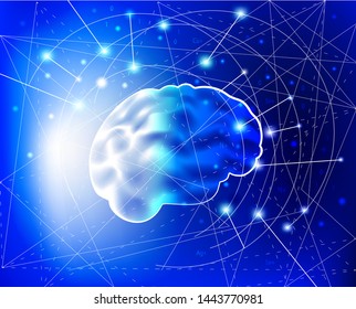 Artificial Intelligence. Human brain and neural networks. Digital technology and engineering concept