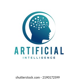 Artificial Intelligence Human Face Logo Template Stock Vector (Royalty ...