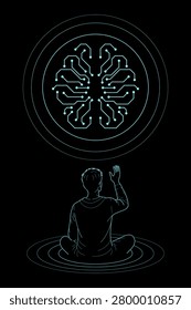 Artificial intelligence human interaction concept illustration