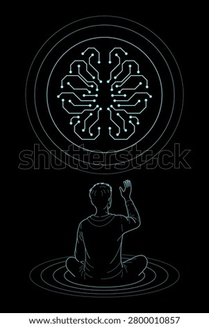 Artificial intelligence human interaction concept illustration