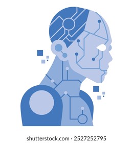 artificial intelligence in humanoid robot isolated