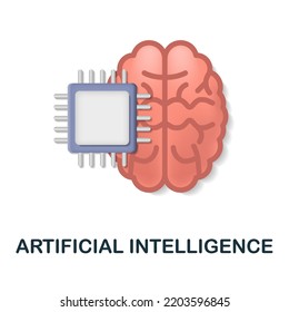 Artificial Intelligence icon. 3d illustration from internet of things collection. Creative Artificial Intelligence 3d icon for web design, templates, infographics and more