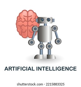 Icono de Inteligencia Artificial. 3d ilustración de la colección de digitalización. Icono 3d de Creative Artificial Intelligence para diseño web, plantillas, infografías y más